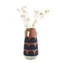 madam stoltz petit vase peint terre cuite motif noir