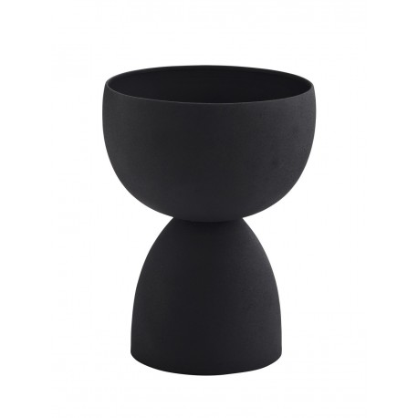 madam stoltz grand cache pot sur pied design metal noir