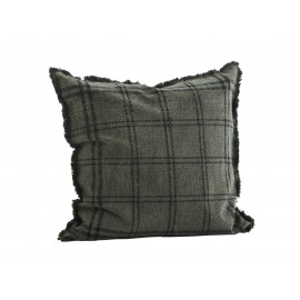 Housse de coussin à carreaux Madam Stoltz vert