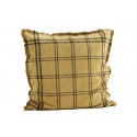 madam stoltz housse de coussin carree jaune moutarde grands carreaux