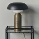 house doctor lampe de table style neo art deco metal laiton noir