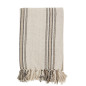 Plaid coton rayé franges Madam Stoltz Plaid coton rayé franges Madam Stoltz