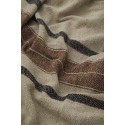 madam stoltz plaid couverture coton rayures beige marron