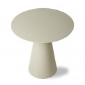 hk living bout de canape table basse ronde design metal blanc creme