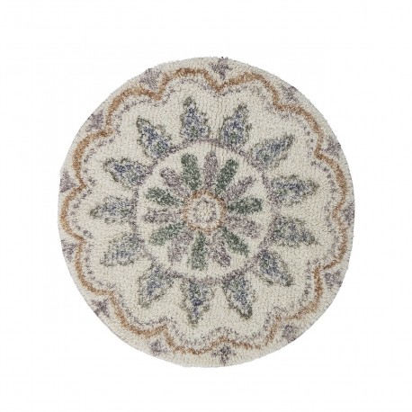 bloomingville tapis rond moelleux tufte motif couleur pastel deljon