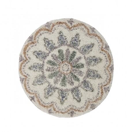 bloomingville tapis rond moelleux tufte motif couleur pastel deljon