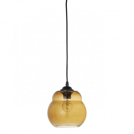 Suspension ronde en verre Bloomingville Baha marron