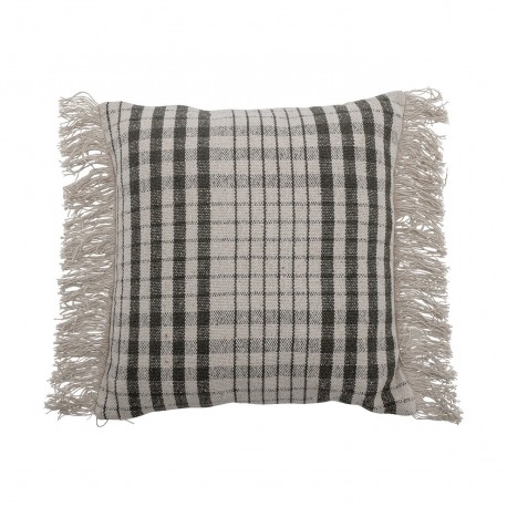 Coussin à carreaux coton franges Bloomingville Fryd