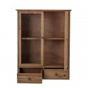 bloomingville vitrine murale armoire bois fonce vitre 2 tiroirs alfie