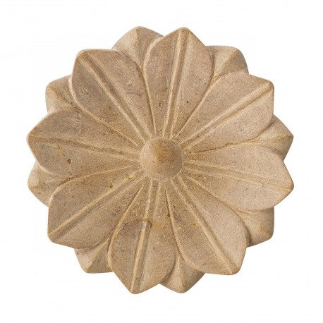 bloomingville petit plateau rond decoratif marbre sculpte fleur marron