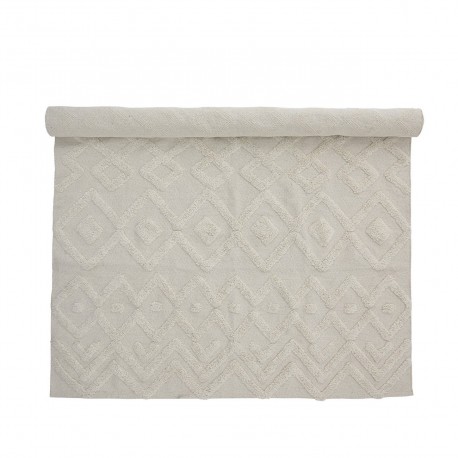 bloomingville tapis coton blanc motif relief billa 140 x 200 cm