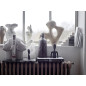 bloomingville sculpture tete serre livres polyresine gris baldur