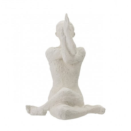 bloomingville statuette blanche yoga fille position meditation
