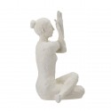 bloomingville statuette blanche yoga fille position meditation