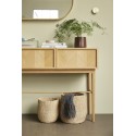 hubsch grande table console bois clair scandinave rangement 3 tiroirs