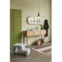 hubsch grande table console bois clair scandinave rangement 3 tiroirs