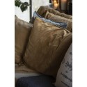 ib laursen housse de coussin carre velours marron dore 50 x 50 cm