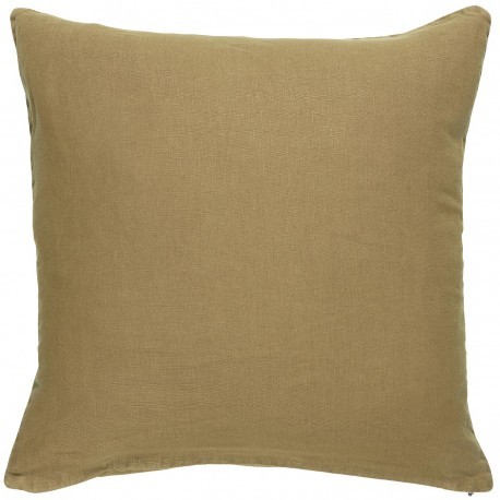 ib laursen housse de coussin carre lin chataigne marron dore