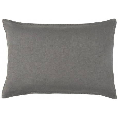 ib laursen housse coussin rectangulaire lin gris anthracite fonce