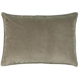 ib laursen housse de coussin velours rectangulaire gris lin