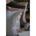 ib laursen housse coussin carre lin couleur gris clair lin naturel