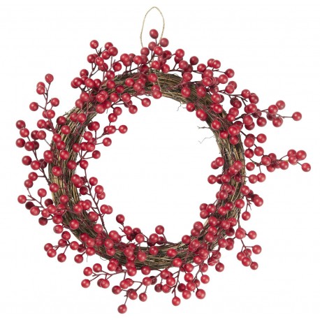 couronne noel hiver baies rouges artificiel ib laursen