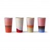 hk living set de 4 tasse mugs a cafe gres multicolores