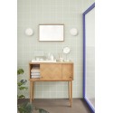 hubsch miroir mural rectangulaire bois clair 35 x 50 cm 889045