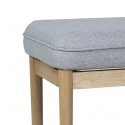 hubsch banc contemporain style scandinave bois tissu gris