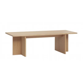 hubsch table basse rectangulaire design scandinave epure bois chene clair