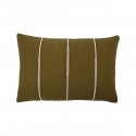 house doctor housse coussin rectangulaire coton vert olive ligne brode