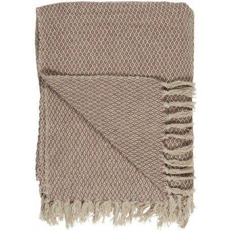 ib laursen plaid coton motif brun marron franges