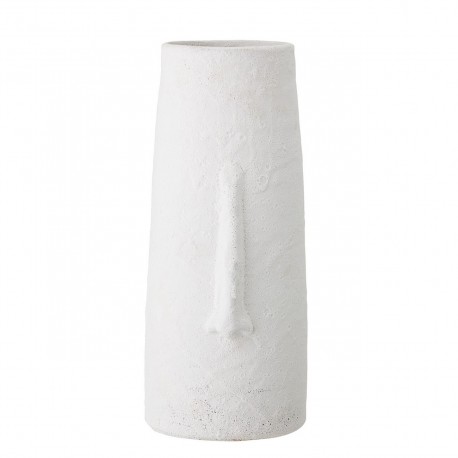 bloomingville vase haut blanc terrecuite nez sculpte en relief berican