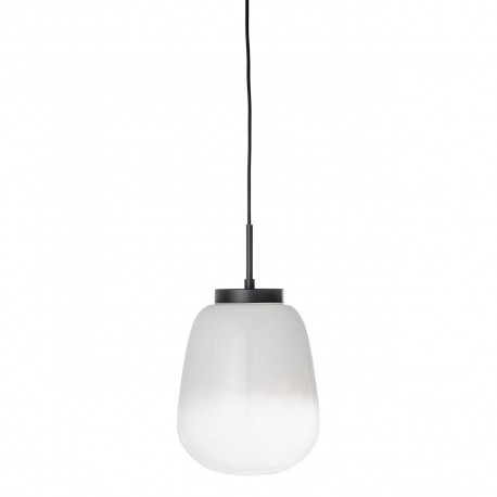 bloomingville suspension verre blanc ovale organique metal noir ece