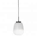 bloomingville suspension verre blanc ovale organique metal noir ece