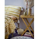 bloomingville grand coussin xl tie dye jaune coton recycle pompons