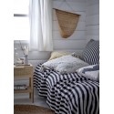 bloomingville jete de lit coton recycle raye rayures noir blanc