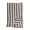 bloomingville plaid coton recycle raye noir blanc kari