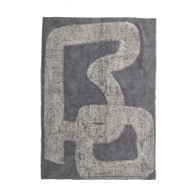 bloomingville tapis coton motif design gris addo 145 x 200 cm