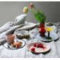 hk living petite assiette porcelaine palmiers noir blanc palms