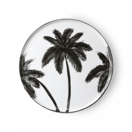 Assiette porcelaine palmiers HK Living Palms