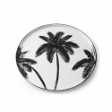 hk living assiette porcelaine noir blanc palmiers palms