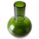 hk living vase verre souffle bulle vert fonce