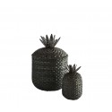 Paniers rotin bois ananas Madam Stoltz set 2