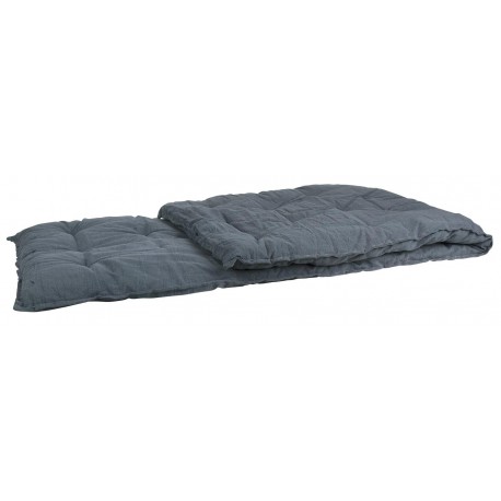 ib laursen grand matelas de transat bleu toile de coton 70 x 190 cm