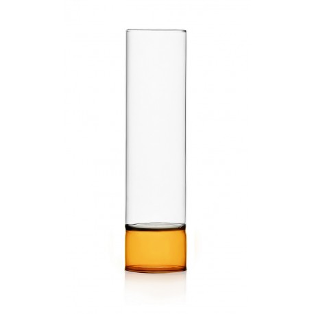 ichendorf milano bamboo vase verre bicolore design ambre transparent