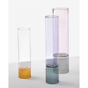 ichendorf milano bamboo vase verre bicolore design ambre transparent
