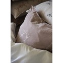 Housse de coussin lin brodé IB Laursen mauve