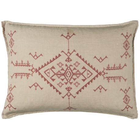 Housse de coussin lin brodé IB Laursen