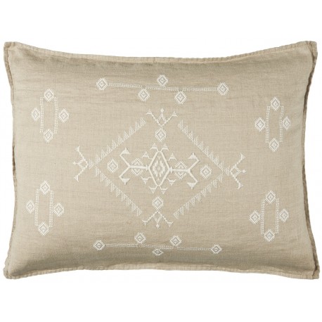 Grande housse de coussin lin brodé IB Laursen